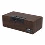 APM Enceinte Bluetooth Réveil Bois avec Radio FM, Chargement sans Fil Induction pour Smartphone,Port de Charge USB, Luminosité R