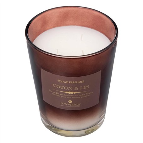 Atmosphera - Bougie parfumée alma 855g coton et lin