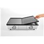 riviera&bar - Combiné Plancha Grill Professionnelle QPL800 - Bi-Zone - 1910 cm² de Zone de Cuisson Réglable - Idéale pour 8 à 10