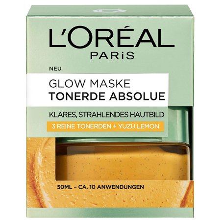 L'Oréal Paris - Masque Glow Glow avec Yuzu Lemon - Nettoie intensément pour une peau claire et éclatante - 50 ml