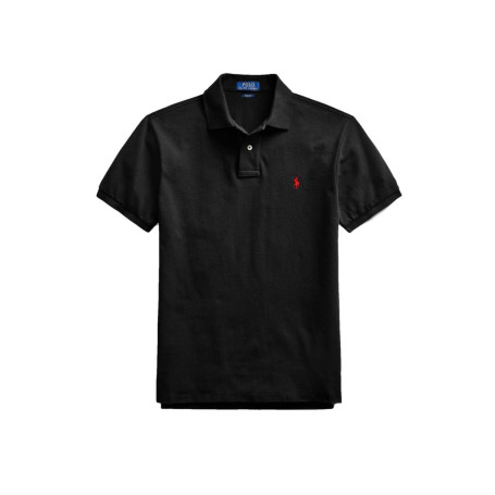 Ralph Lauren Mod. 710795080 Polo Piqué Slim Fit Homme Noir XL