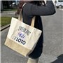 Sac loto J'peux pas | Cabas de Plage Courses Coton et Toile de Jute Idée Cadeau