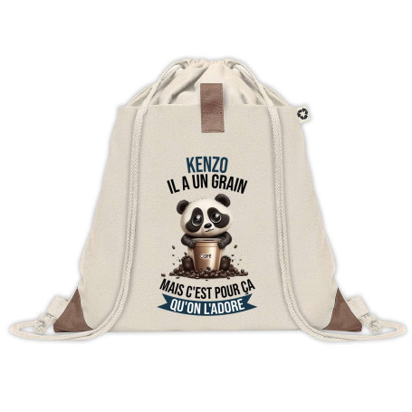 Planetee Sac à dos avec pochette Kenzo Panda Grain | Sac de Sport et Gym avec cordelettes en Toile | Idée Cadeau Collègue Noël A