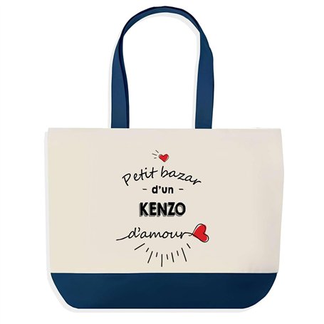 Sac de Shopping Bleu Petit Bazar d'un Kenzo d'amour | Idée Cadeau Collègue Noël Anniversaire | Grand Sac de Course Provision