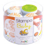 Aladine - Stampo Baby Engins - Kit Tampons Enfant - Activités Manuelles Bébé - Encre Lavable - Jouets et Jeux Créatifs pour Enfa