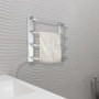 Fishtec - Sèche Serviette Electrique Mural 60W - sans Thermostat - Porte Serviette Salle de Bain Etendoir Chauffant 4 Barres - 5