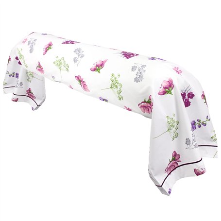 Linnea Taie de traversin 200x43 cm 100% Coton Pretty Blanc