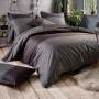 Linnea Taie de traversin 240x43 cm Satin de Coton Enzo Noir