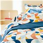 Linnea Taie de traversin 200x43 cm Percale de Coton MODULO Bleu Cobalt