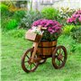Outsunny Porte Plante Tricycle - étagère de Pots de Fleurs - jardinière dim. 52L x 31l x 45H cm - Bois de Sapin