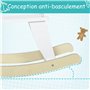 HOMCOM Cheval à Bascule zèbre - Cheval à Bascule en Bois - Jeu à Bascule Bois - poignées Repose-Pied Anneau de sécurité