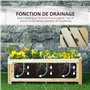 Outsunny Jardinière sur Pied Pliable bac à Fleurs dim. 70L x 30l x 25H cm Corps Aspect Lattes Bois Sapin pré-huilé