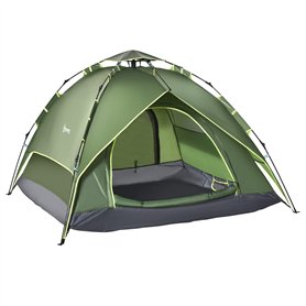 Outsunny Tente de Camping Tente Pop up légère 2-3 pers. - 2 Grandes Portes - 210 x 210 x 140 cm Fibre Verre Polyester