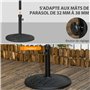 Outsunny Pied de Parasol Rond 14 KG Base de Parasol de Jardin Socle pour Parasol en béton Ø 46 cm Noir