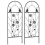 Outsunny Treillis de Jardin Lot de 2 Support pour Plantes grimpantes en métal - 38 x 98 cm Noir