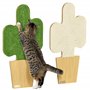 PawHut Griffoir pour Chat Mural Lot de 2 grattoir Mural ou à Poser Forme Original Cactus avec Surface à gratter en Jute - 30 x 6