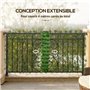 Outsunny Lot de 2 haies artificielles Treillis Extensible - Brise-Vue canisse végétale Feuillage réaliste, intérieur extérieur, 