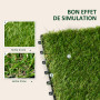Outsunny Gazon synthétique Artificiel Set de 10 Dalles Carreaux 30 x 30 cm épaisseur Confort 3,5 cm à emboîter Vert
