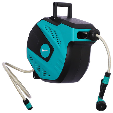 DURHAND Enrouleur automatique pivotant 180° fixation mural avec tuyau 15 + 1