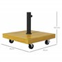 Outsunny Pied de Parasol carré - Base de lestage Poids Net 25kg en métal avec 4 roulettes - dim. 45L x 45l x 36,5H cm pour mât d