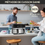 HOMCOM Friteuse à air sans huile dual zone air fryer 8,5 L - 2700 W - 8 programmes, écran LED tactile, température réglable, min
