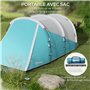 Outsunny Tente de Camping familiale 4-5 Personnes, Tente Tunnel imperméable, 2 Portes + fenêtres, ventilée, Facile à Monter, 4,6