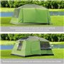 Outsunny Tente de Camping avec Porche pour 4 à 8 Personnes, Tente familiale légère Portable Facile à Installer, Sac de Transport