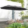 Outsunny Parasol de jardin extérieur, parasol double rectangulaire 4 x 2,2 x 2,3 m avec ouverture fermeture manivelle, toile 180