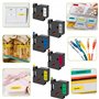 Lot de 6 Rubans Blanc/Transparent/Bleu/Jaune/Rouge/Vert pour étiqueteuse compatible Dymo LabelManager 150 280 350 450 LabelPoint