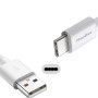 PHONILLICO Cable compatible avec enceinte Aiwa Exos-3 [PACK 2] USB TYPE USB-C Blanc 1 Mètre