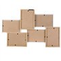Home Deco Factory HD4209 Cadre-Photos Mural Pêle-mêle 6 Vues 10x15cm Bois et Verre Beige et Blanc H31,5 x 49 x 3 cm