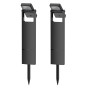 Lot de 2 balises solaires à planter LED blanc chaud BRITY H49cm Lumiere Exterieur, Eclairage Solaire pour Jardin Chemin