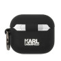 Karl Lagerfeld KLA3RUNCHK Étui pour Airpods 3 Noir Silicone Choupette Head 3D