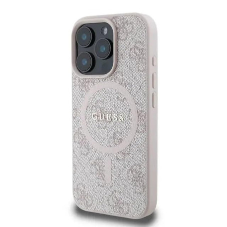 CG MOBILE Guess Magsafe Coque Rigide en polyuréthane 4G avec Logo Classique pour iPhone 16 Pro Max Rose