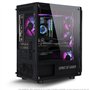 Spirit Of Gamer - Boitier PC Gamer RGB, 6 Ventilateurs 120 mm ARGB Inclus, Compatible mATX, Moyen Tour Gaming Vide avec Paroi La