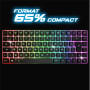 Spirit Of Gamer | Clavier Gamer sans Fil & Bluetooth RGB | Clavier TKL AZERTY Compact 65% | Touches Semi-Mécanique Rétroéclairé