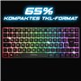 SPIRIT OF GAMER | Clavier de jeu Bluetooth sans fil | Clavier TKL RGB QWERTZ 65 % | Touches semi-mécaniques avec rétroéclairage