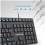 AD ADVANCE Workmate : Clavier Filaire AZERTY 105 Touches/Touches silencieuses/Hauteur réglable/Cable USB 1,45 M/PC, Portable, Or