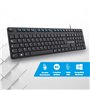 AD ADVANCE Workmate : Clavier Filaire AZERTY 105 Touches/Touches silencieuses/Hauteur réglable/Cable USB 1,45 M/PC, Portable, Or