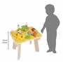 Janod - Table d'Activités en Bois Thème Ferme - 8 Activités pour Enfants - Hauteur Plateau 32cm - Jouet d'Éveil - Développement