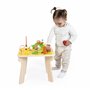Janod - Table d'Activités en Bois Thème Ferme - 8 Activités pour Enfants - Hauteur Plateau 32cm - Jouet d'Éveil - Développement