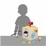 Janod - Cube de Motricité & de Manipulation - Jeu d'Eveil Sensoriel - Boite Sensorielle - Cube d'Activités - 12 Accessoires - Ap