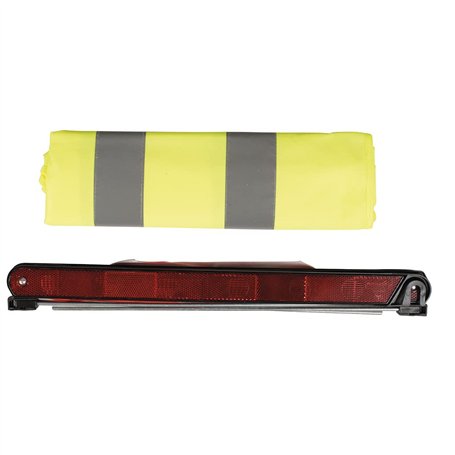 TURBOCAR - Kit de sécurité Voiture - 2 pièces - Comprend: 1 Gilet et 1 Triangle avec Pochette de Rangement - Taille XL - Obligat