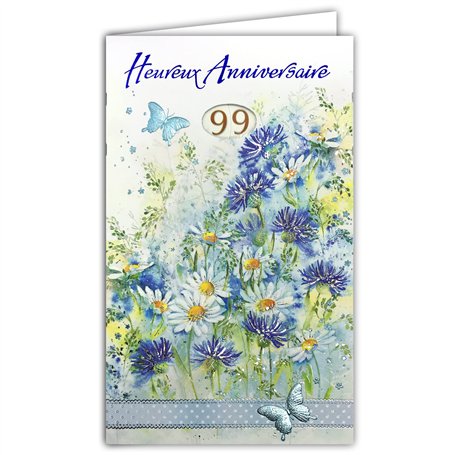 15-6466 Heureux ANNIVERSAIRE Roulettes de 1 à 99 ans Carte illustrée en Relief avec enveloppe blanche 12x19
