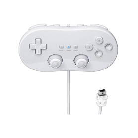 Straße Game Manette Classic Pro Blanche pour Nintendo Wii/Wii U – Style Rétro – Compatible Jeux Console Virtuelle et WiiWare – C
