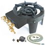 MEVA - Rechaud Gaz Fonte véritable 9.8 KW 4 pieds 3 robinets + Tuyau gaz et détendeur
