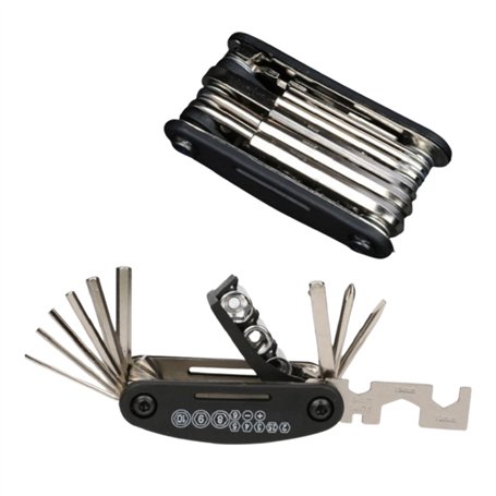 PARENCE.- Kit de Réparation Vélo avec Clé Compacte 16 en 1 Multifonction - L'Essentiel pour Les Aventures Cyclistes