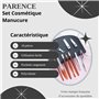 PARENCE. - Set Cosmétique et Manucure Complet dans une Trousse Zippée - Nouveauté ! Kit 18 Pièces Manucure, Pédicure et Make Up 