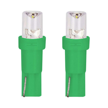 2x AMPOULE LED 12V 0.2W T5 WEDGE VOITURE MOTO COMPTEUR TEMOIN TUNING (Vert)