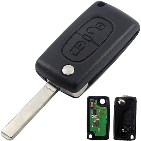 Clé complète avec électronique à Programmer PLIP pour C1 C2 C3 C4 C5 Berlingo Picasso 207 208 307 308 3008 807 Coque CE0536 Lame